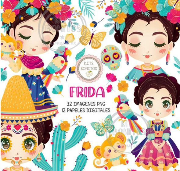 Kit Cliparts Imagenes Png Papeles Digital Frida Kahlo 0 Kit Cliparts Imagenes Png Papeles Digital Frida Kahlo 0