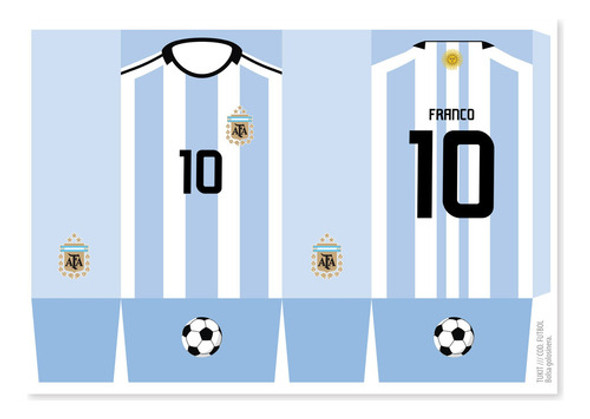 Bolsita Golosinera Imprimible Futbol Camiseta Tukit 0