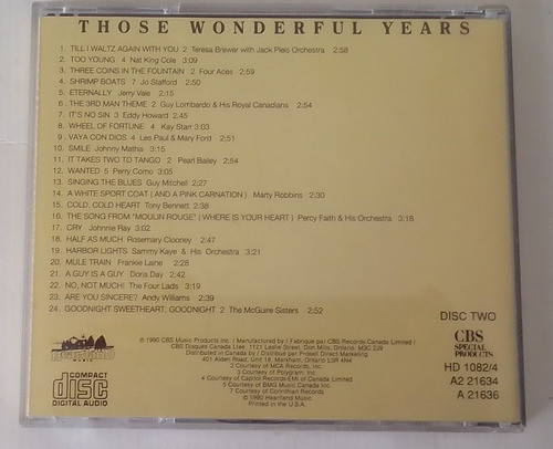 Cd -those Wonderful Years -disc-2 -kay Starr-jerry Vale Etc 1