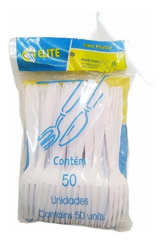 Garfo Descartável Master Branco Com 50 Unidades 0