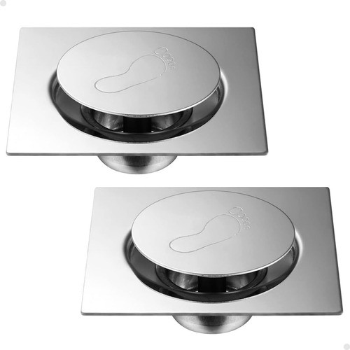 2x Ralo Inteligente Click Inox Banheiro Box 10x10 Lorben 0