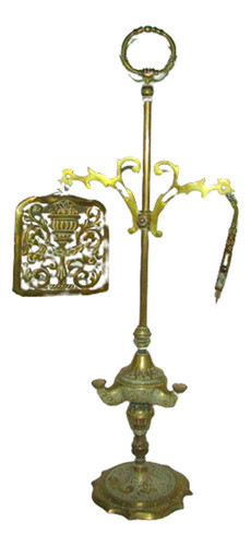 Lampara Quinque De Aceite Bronce 3 Luces Colgar O De Mesa 0