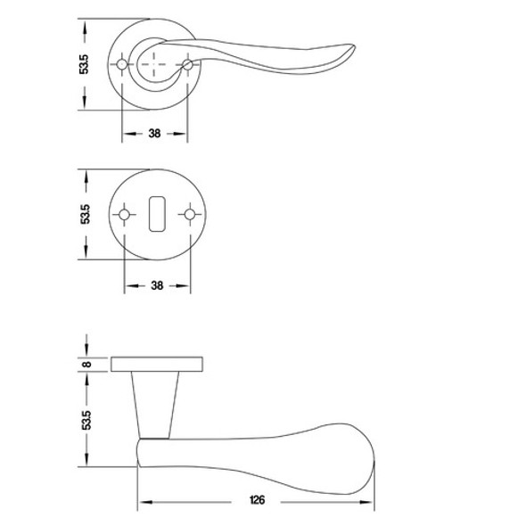 Manija Picaporte Acero Inoxidabl Doble Balancín Hl14 Hafele* 1