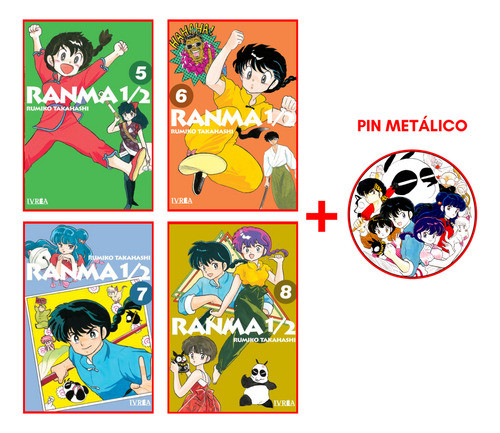 Combo Ranma 1/2 Vol. 5 A 8 + Pin - Manga 0