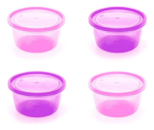 Kit 4 Potes Multiuso 236ml Rosa E Lilás - Infanti 0