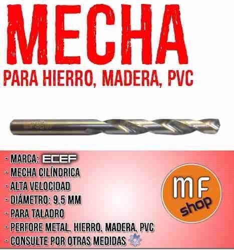Mecha Cilindrica Alta Velocidad 9,5 Mm Ecef Metal Madera Mf 1