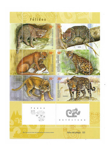 Felinos Salvajes - Serie Mint Completa - Hojita Block Nº 101 0