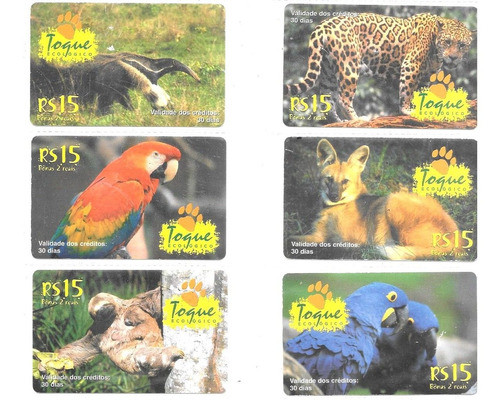 0101 Seis Cts Telefonicos Pre Pagos  Toque Nbt Serie Fauna 0
