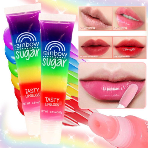 Lip Gloss Labial Bálsamo Arcoiris Brillo De Labios Azúcar 1