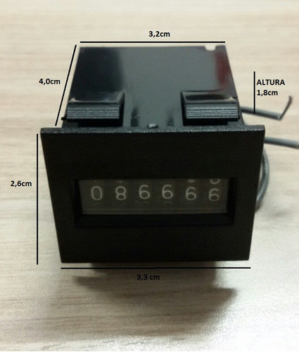 10 Contadores Mecânicos Encaixe Sob Pressão Relógio 0