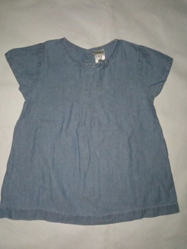 Vestido Blusa De Beba 18 Meses Carters Símil Jean 0