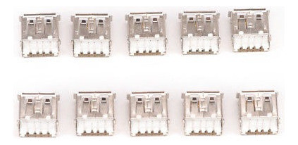 10 Pc Usb Hembra Tipo A 4 Pin Dip Ángulo Recto Enchufe Jack 1