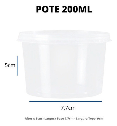Pote Redondo Microondas Freezer 200 Ml Atacado 432 Uni 1
