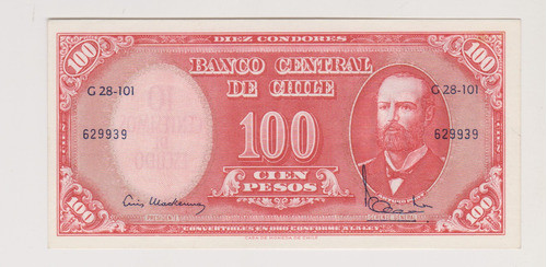 Billete Chile 100$ / 10 Centesimos Año 1960/61 Sin Circular 0