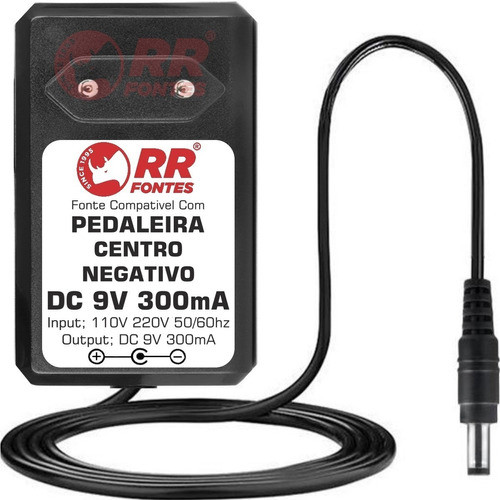 Fonte Pedaleira Pedal De Efeitos 9v 300ma (-) Ivertido 1
