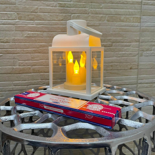 Farol 20 Cm Con 3 Velas Led Fanal Zen A Pila Importado 1