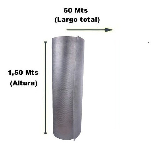 Tejido Mosquitero Galvanizado 1.50 Mts Ancho X 30 Mts Largo 1