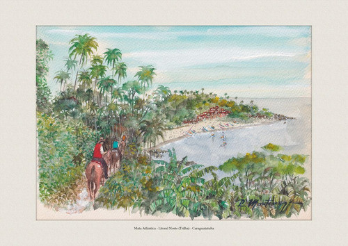Kit 4 Gravuras De Aquarelas De Caraguatatuba 1
