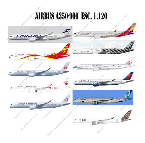 Airbus A 350 900 1.120 X 20 Esquemas Papercraft 0