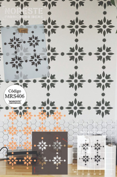 Stencil Marroqui Mrs406 Decoracion Pared Piso Telas 50x60 0