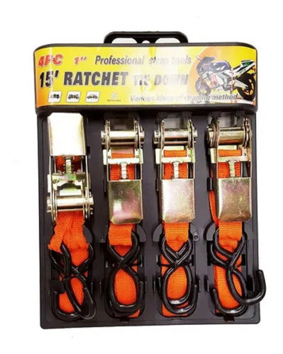 Juego De 4 Cintas Para Amarrar Con Enganche De Metal 0