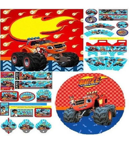 Kit Imprimible Blaze And The Monsters Machines Candy Bar 0