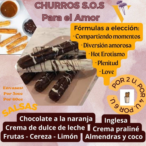 Churros S.o.s P/el Amor Vitaflor Terapéuticos 4u+salsa 30cc. 0