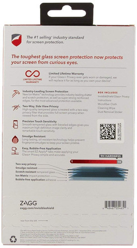 Protector De Pantalla De Privacidad Zagg Invisibleshield Gla 1