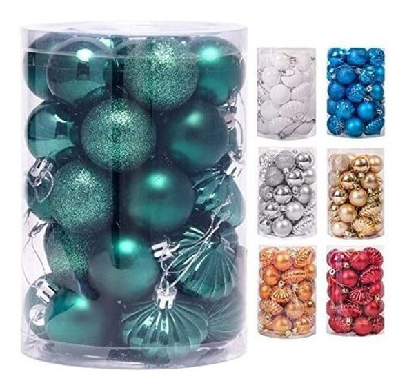 Bolas Para Arbol De Navidad  4cm  X 34u Verde Az 0 Bolas Para Arbol De Navidad  4cm  X 34u Verde Az 0