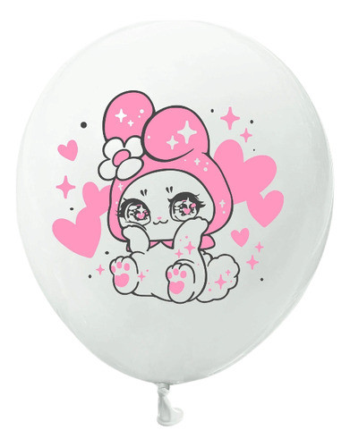 Art.fiesta Adorno Cumpleaños Globos Melody Kuromi Hello Kitt 0