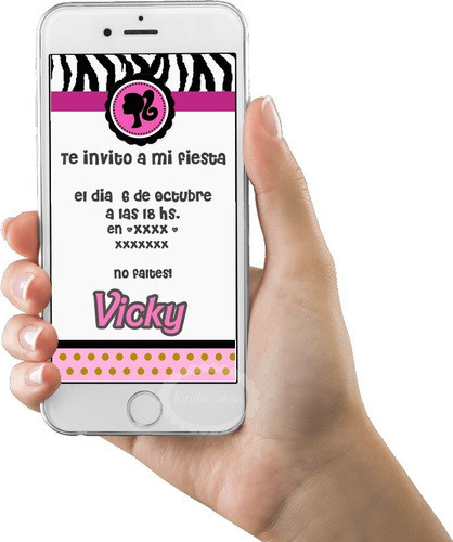 Barbie Tarjeta Invitacion Digital Imprimible Whatsapp 0