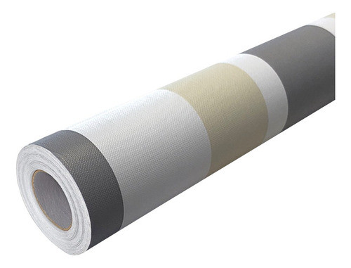 Papel De Parede Adesivo Lavavel Hd Listrado Creme E Cinza 5m 0