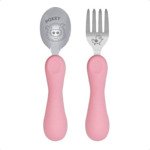 Jogo De Colher E Garfo Anatômico Porquinho - Marcus & Marcus 0