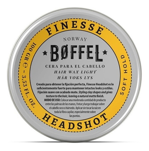 Boffel Hair Wax Soft Hold Cera Finesse Headshot 100gr 0