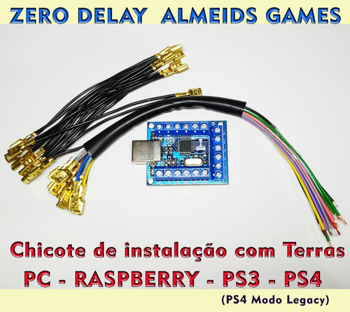 Zero Delay C Chicote De Instalação - Pc Tvbox Ps3 Ps4 Legacy 1