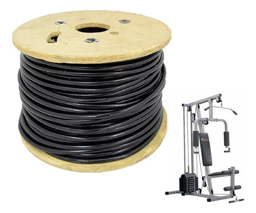 Cable De Acero Gym Reforzado Forrado 10m X 5mm Gimnasio 0