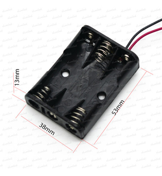 Portapilas 3 Aaa Triple Ax3 Con Cable 15cm (53x38x13mm) 1