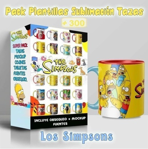 Kit Plantillas Sublimación Tazas - Los Simpsons / 40 S 0