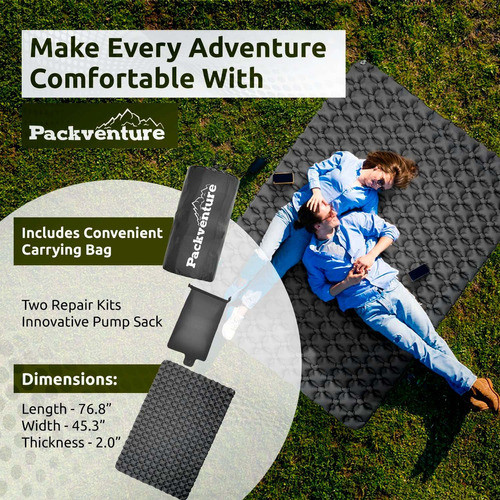 Packventure - Almohadilla De Dormir Doble Ultraligera Para . 1