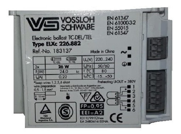 Balasto Electronico Vossloh Schwabe 2x26w 0