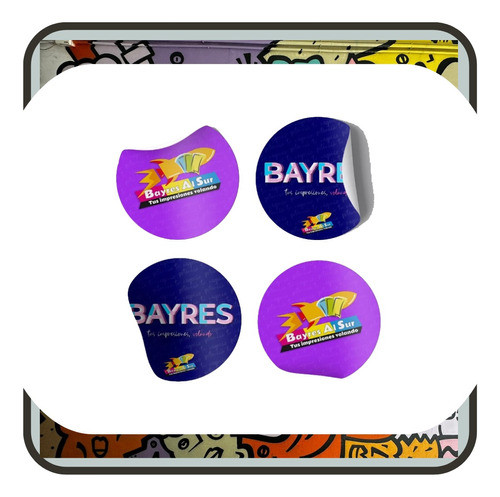 500 Etiquetas Autoadhesivas Personalizadas Circulares 5 Cm 0