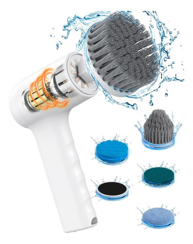 Fregadora Giratoria Eléctrica, Cepillo De Limpieza Inalámbri 0