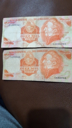Billetes Uruguayos 2 De 10000 Pesos 1974 0