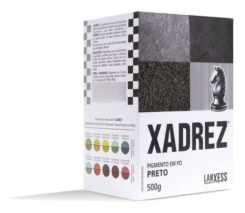 Pigmento Em Pó Xadrez 500g Para Tinta Pintura Cor Preto 0