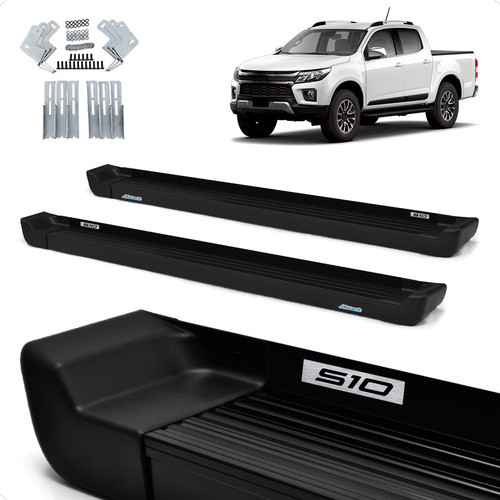 Par De Estribo S10 Flex Cabine Dupla Prime Preto 2020 2021 0