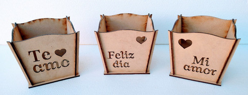 Porta Cosméticos Maceta Fibrofácil Día De Los Enamorados X10 0