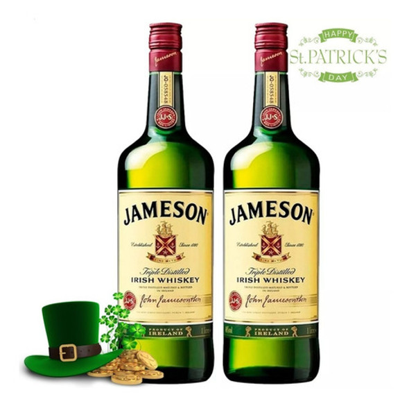 Whisky Jameson 1 Litro Triple Destilado Irlandes X2 Botellas 0