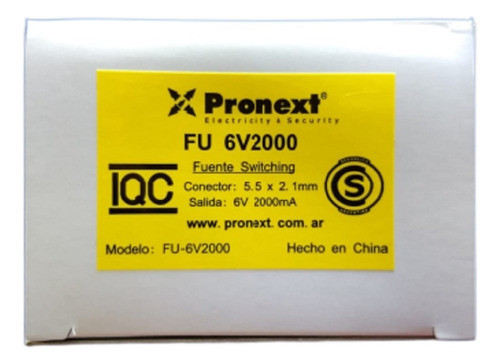 Fuente Switching Pronext 6v 2000ma/2a Fu 6v2000 1