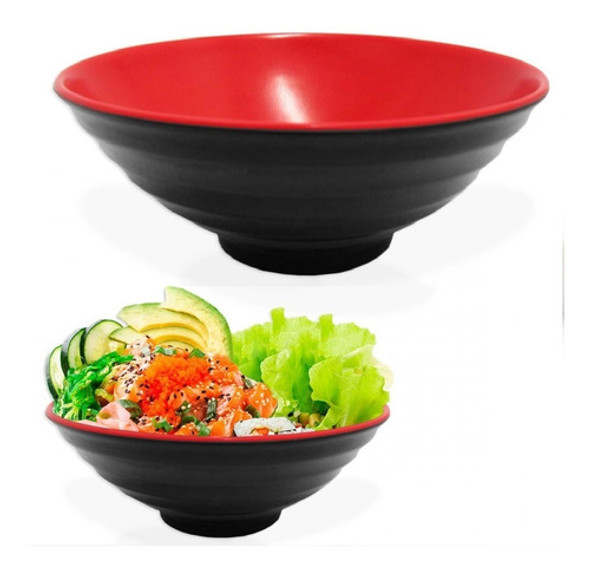 2 Tigela Japonesa Kit Bowl 1l Em Melamina 1300ml Restaurante 1