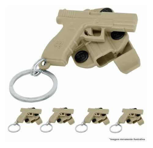 Kit 5 Chaveiros Holster Bélica - Coyote 0